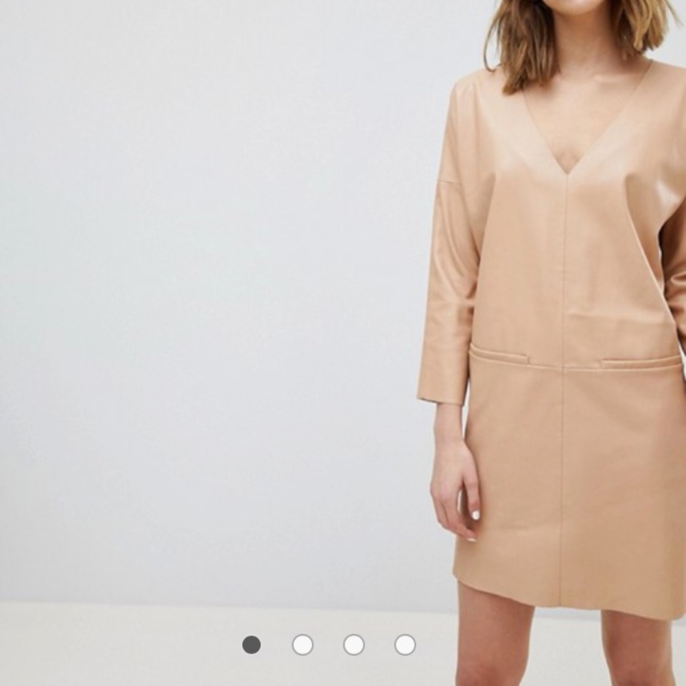 ASOS Leather look shift dress - size 6